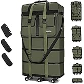Gloyuda 130L Expandable Luggage, 40 Inch Suitcase with Wheels, Collapsible Luggage with Wheels, Rolling Duffle Bag with wheels, Foldable Suitcasewith2Handle Wrap 2Fixing Straps 1Shoulder Strap (Green)