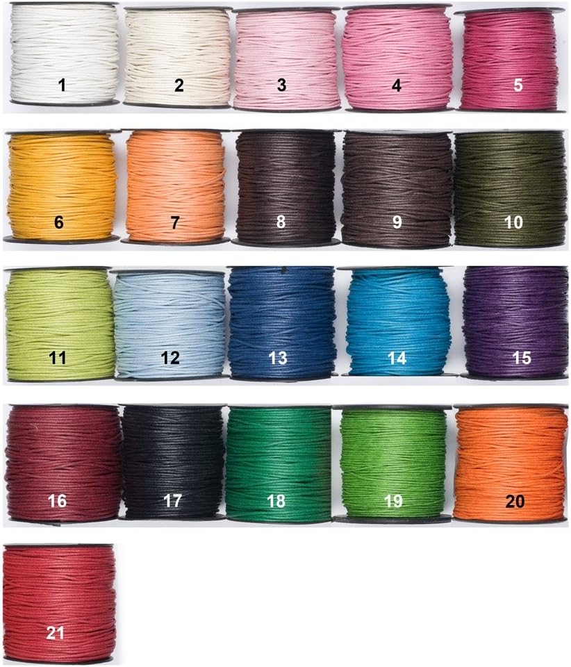 Waxed Cotton Cord, 100 Yards, 1,5 mm Ø / Color: 08