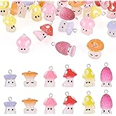 Boutigem 24Pcs Mushroom Resin Charms Assorted Cute Cartoon Mushroom Pendants Forest Plant Dangle Pendants Lovely Garden Plant Hang Ornament for DIY Crafts Necklace Earring Jewelry Making