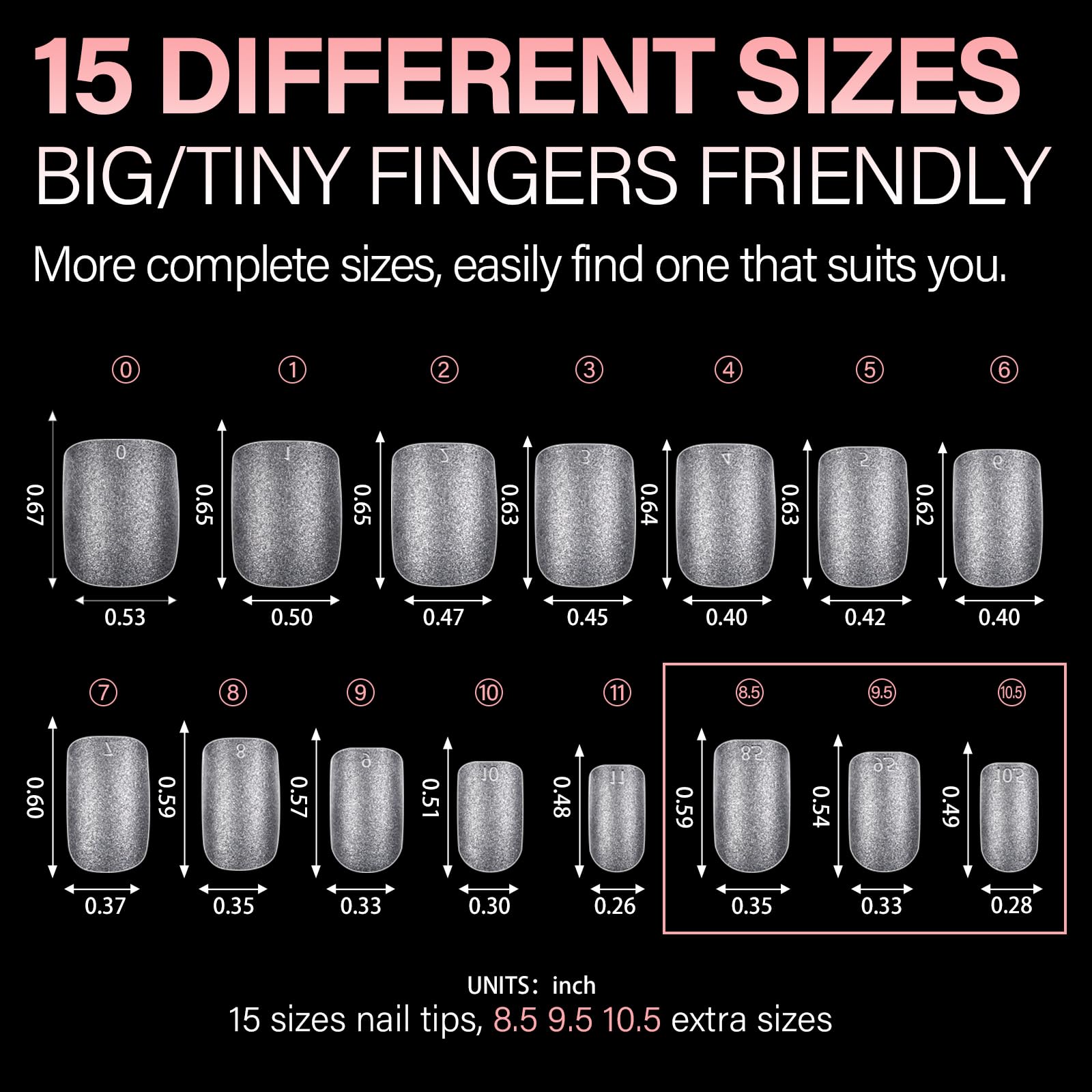 AILLSA Extra Short Square Nail Tips 450PCS Full cover Clear Nail Tips Matte No Need Files Upgraded Gel x Press on False Nail Tips for Nail Extension Fake Nail Tips Manicure 15 Sizes - Image 8