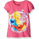 Sesame Street Girls' Toddler Girls' Best Friends Short-Sleeved Puff T-Shirt