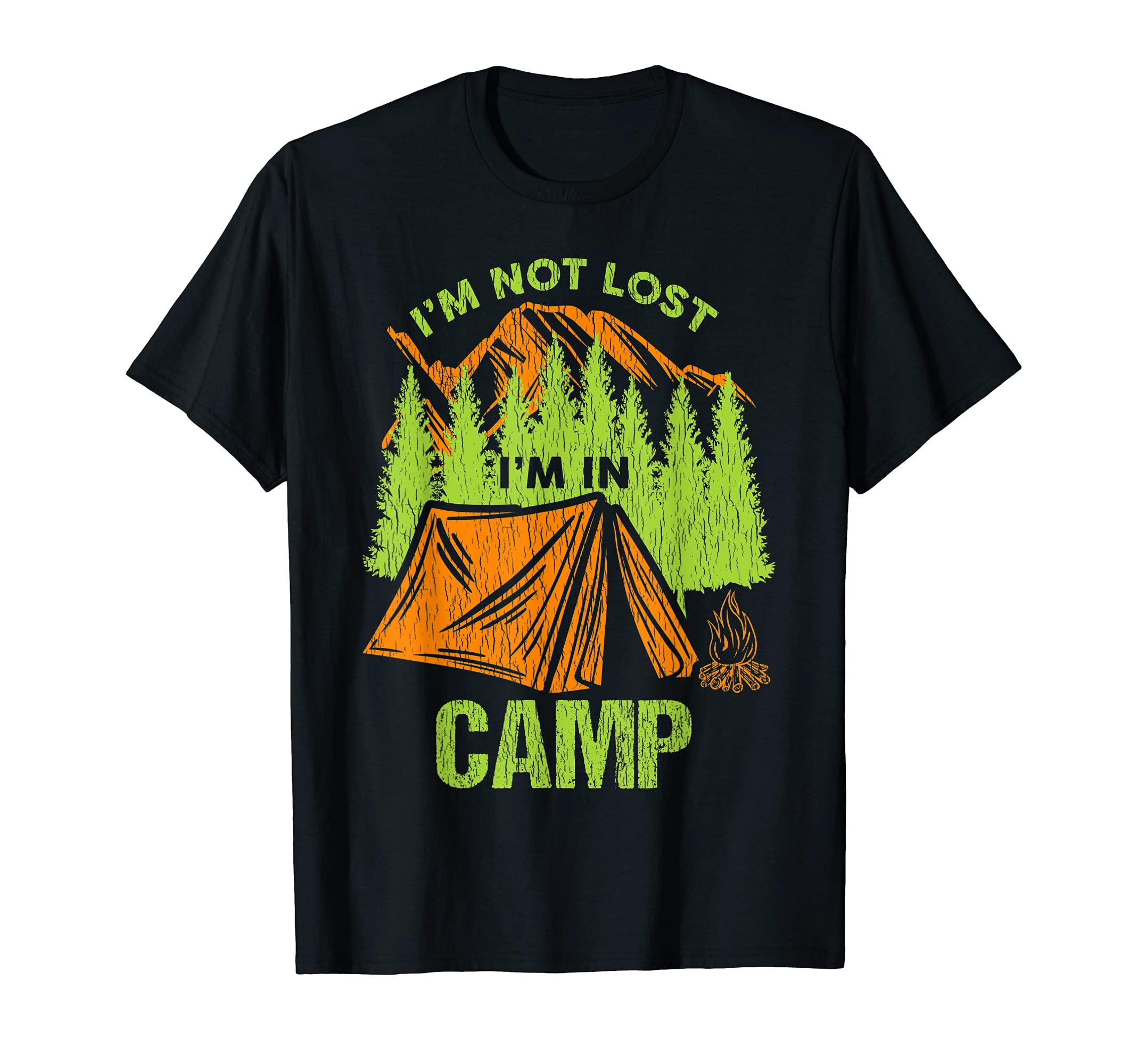 Retro Camping Lover Outdoor Tent Camp Mountain Hiker Camper T-Shirt