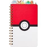 Silver Buffalo Pokemon Pokeball Starters Spiral Tabbed Notebook, 8 x 5 Inches