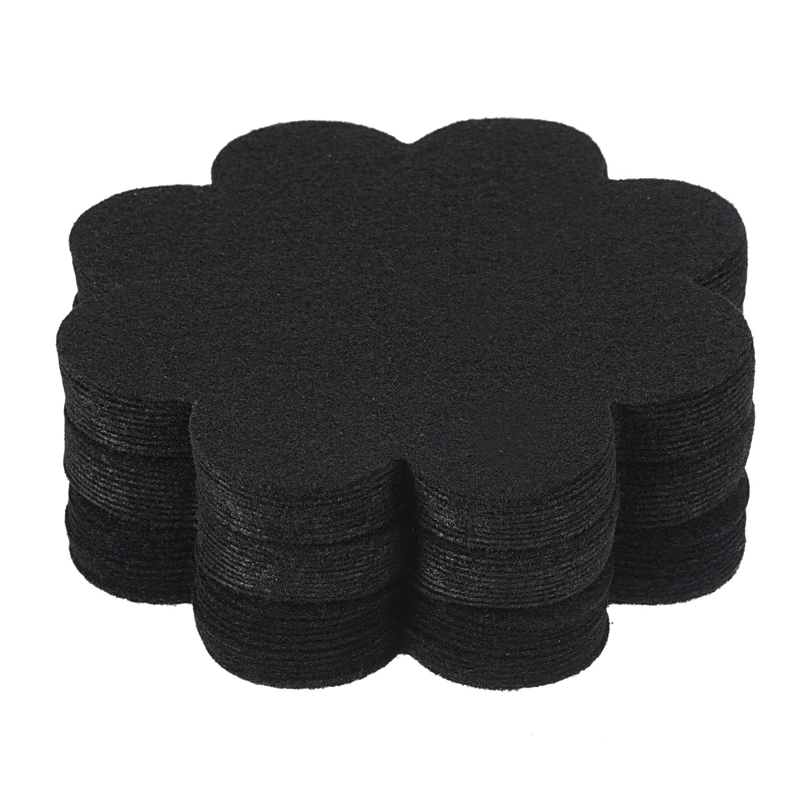 PATIKIL 4 Inch Plant Pot Hole Pad, 30 Pack Non-Woven Fabric Flower Shape Bonsai Bottom Soil Mat, Black