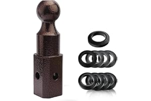 FlexHitch 2" Lift Gooseneck Ball Hitch, 2-5/16" Gooseneck Trailer Ball, Replace#GNXA2000, 9pcs Anti-tilt PU Washers Included, Red Bronze Textured Surface, 30000lbs