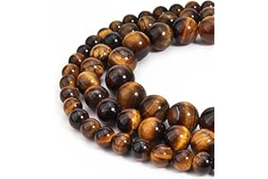 HAAMIIQII 90pcs 4mm Natural Yellow Tiger Eye Beads Round Loose Gemstone Beads for Jewelry Making DIY Bracelet Necklace