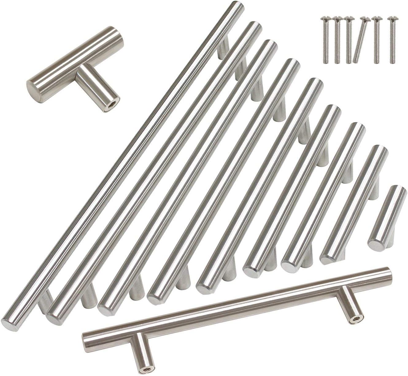 Gobrico 50Pack Stainless Steel Kitchen Cabinet Handle 64mm/2.5" Hole Centers L4" Furniture Drawer Knob