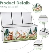Decalsweet Extra Large Toy Storage Box with Lid 96x32x40cm Oxford Foldable view 3