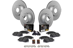 Max Advanced Brakes Front & Rear Brake Kit For 2006 2007 Buick Terraza Saturn 2006-2009 Chevy Uplander Pontiac Montana Replacement Geomet Coated OE Disc Brake Rotors and Ceramic Brake Pads