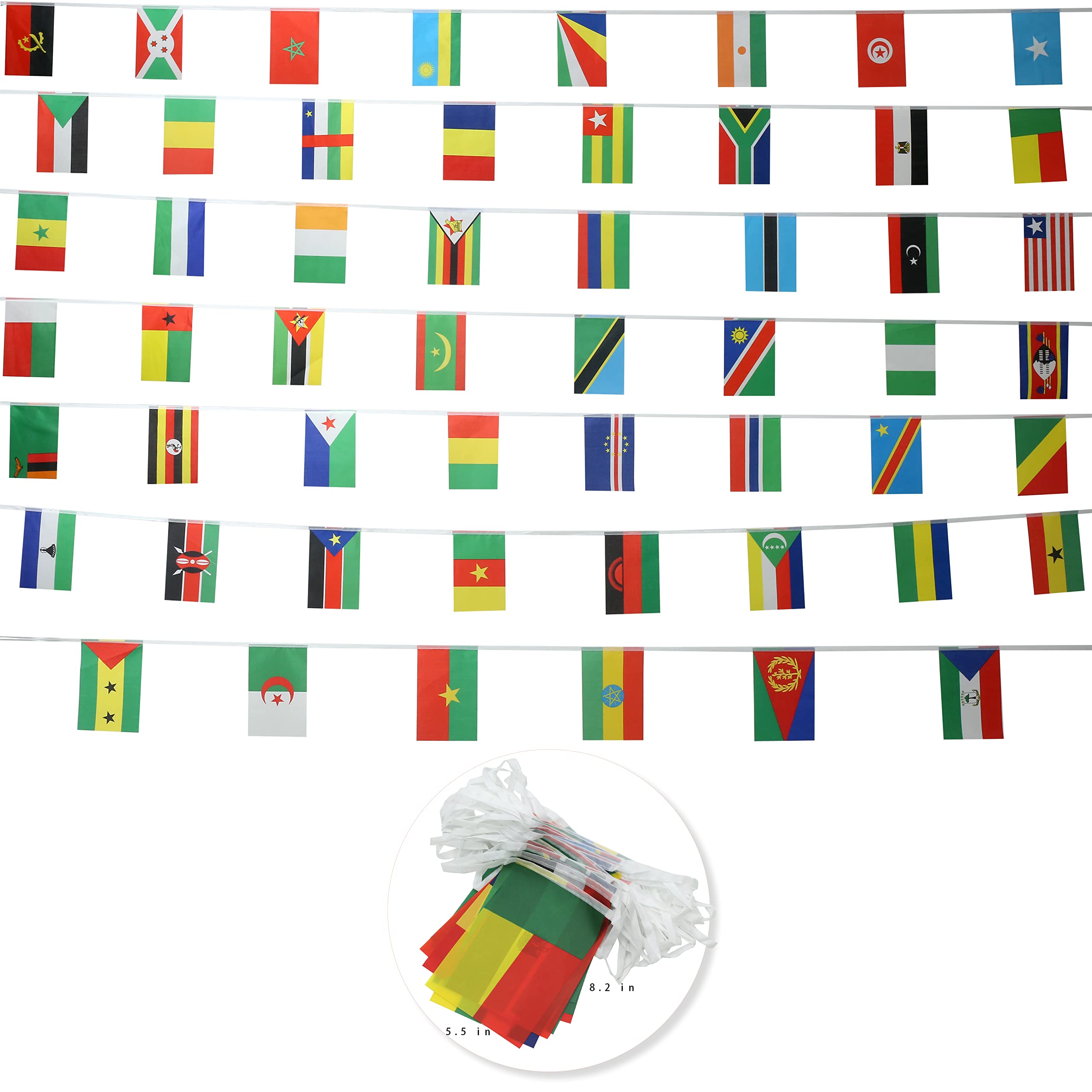 Photo 1 of Africa 54 Countries String Flags,African Flag,International Country National String Flag Banner,World Cup Sports Events International Festival,Bars or Sport Clubs Decoration.