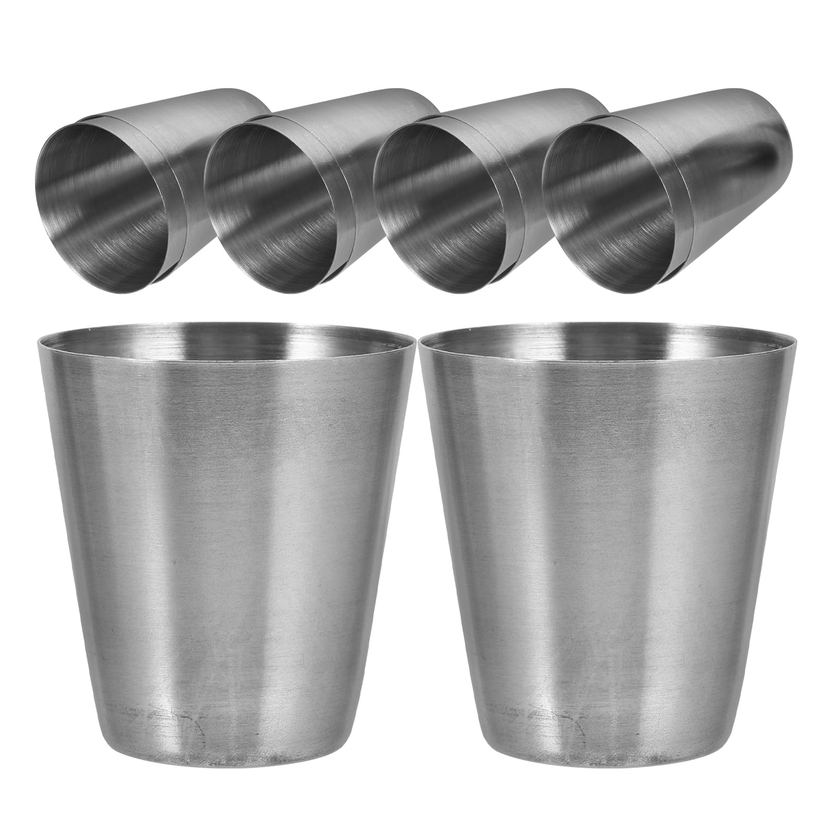 BESPORTBLE 10pcs Stainless Steel Cups Small Metal Cup Wine Cup for Party Camping Barbecue (Silver)