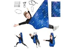 AOKITEC Sensory Swing for Kids with 360° Swivel Hanger, Double Layer Therapy Swing Cuddle Swing Indoor Outdoor Kids Swing Hammock for Child & Adult with Autism, ADHD, Aspergers, Sensory Integration