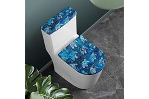 Flashideas Turtle Toilet Lid Cover and Toilet Tank Cover 2Pcs Toilet Seat Cover and Tank Lid Covers Stretch Toilet Covers Set for Bathroom Fits Most Toilet Tanks & Lids