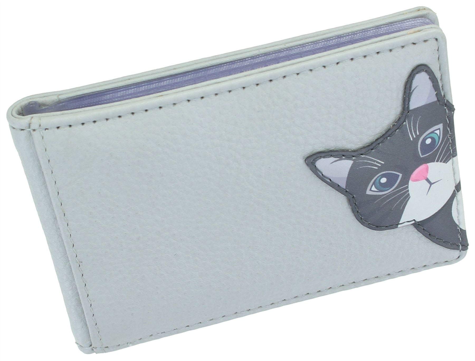 Mala Leather Cleo the Cat Collection Credit Card Holder RFID Blocking 658_50 Grey