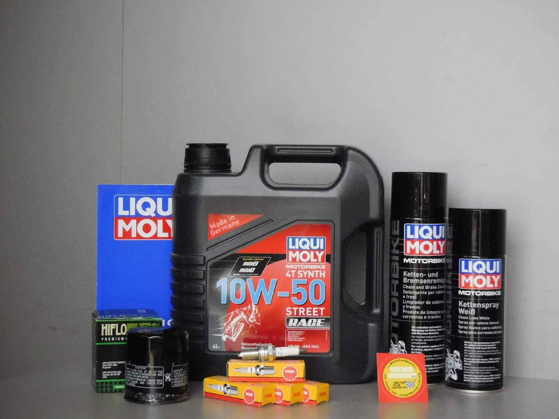 MotorFunSports Maintenance Kit Kawasaki ZX6-R Ninja 2000-2002 Oil Filter Spark Plug Inspection