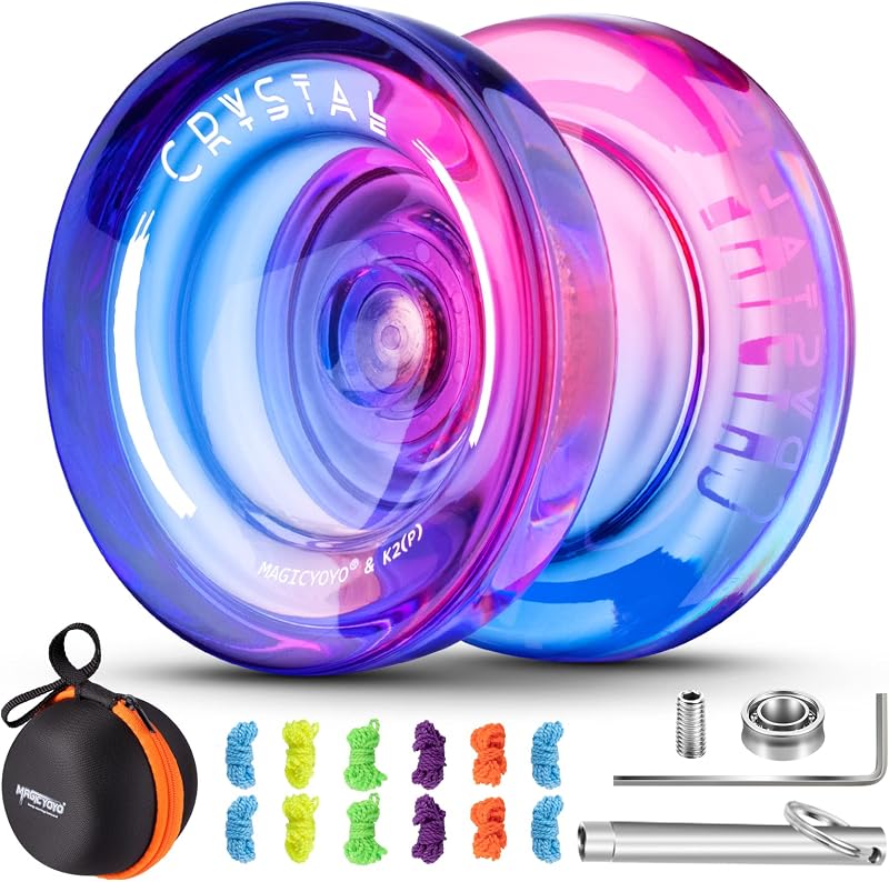 MAGICYOYO K2 Crystal Pink Purple Responsive Unresponsive Yoyo Kit