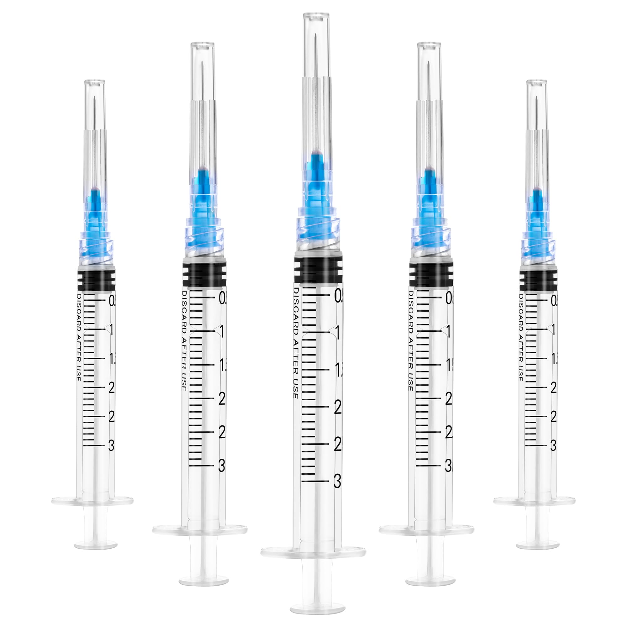 Photo 1 of 100 Pack 3ml Syringes with Needle 25Ga 1 Inch,Disposable Luer Lock Syringe for Liquids Dispensing,Scientific Labs