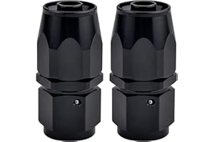 EVIL ENERGY 12AN Hose End Fitting Straight Swivel for CPE Braided Hose Black 2PCS