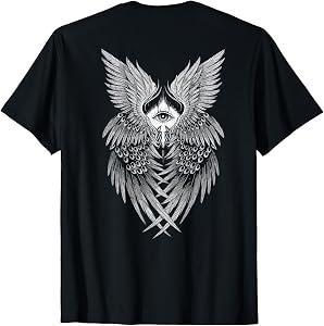Biblical Angel Seraphim All-Seeing Eye Dark Aesthetic (Back) T-Shirt
