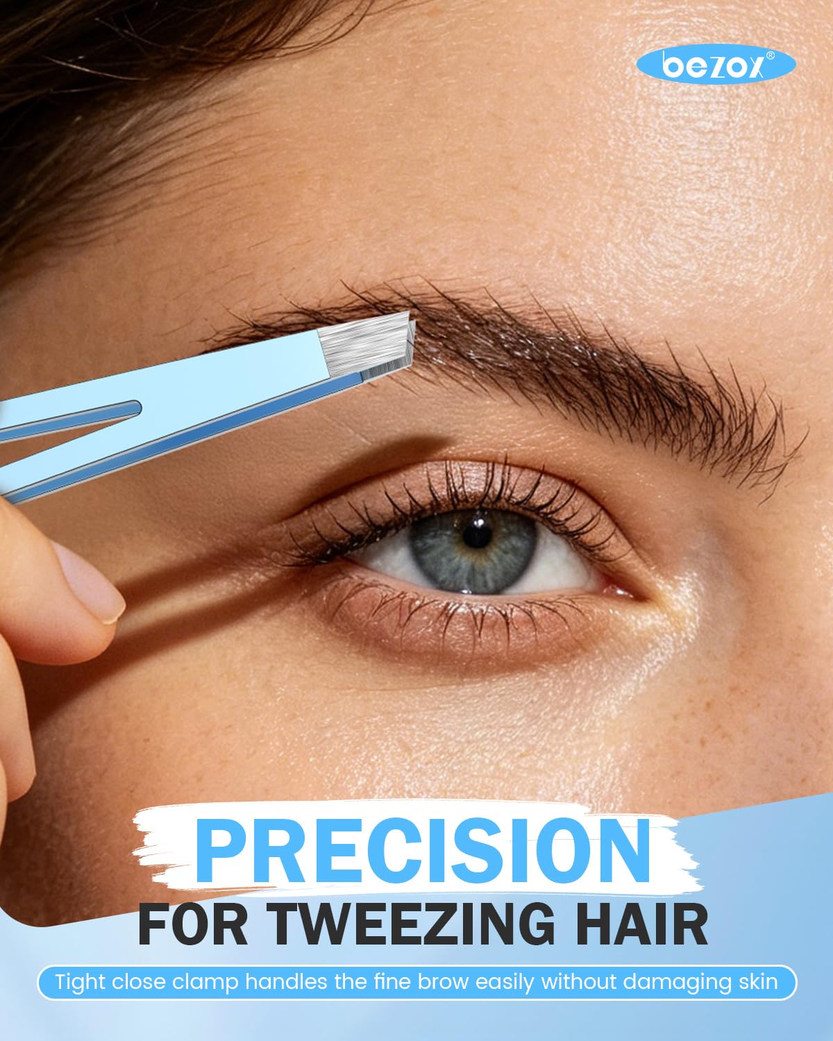 BEZOX Pinzetten Set 2 St - Edelstahl Pinzette Perfekte Präzision zum Augenbrauenzupfen Gesichtshaarentfernung Hochwertige Pinzette für eingewachsene Haare 2