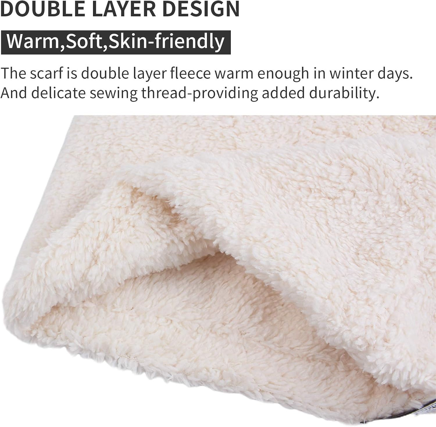 Pesaat Thick Fleece Baby Scarf For Boys Girls Warm Infant Toddler Scarves Kids Neck Warmer Thermal 1-5Y(Beige) - Image 5