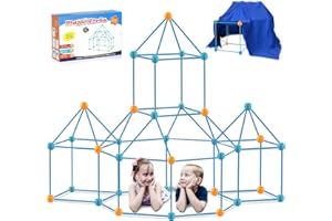XODSI Kids Fort Building Kit - 135 Pieces Play Fort Constructor Indoor/Outdoor, DIY STEM Toy for Boys & Girls Ages 5+, Kids Fort Building Set - Create Tents, Castles, Tunnels, Rockets & More