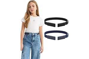Monopa Kids Elastic No Buckle Belt for Girls Toddler for Causal Pants Jeans