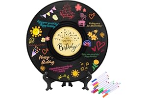 HWXTOXY Sweet 16 Party Decorations Vinyl Record 11.8"X11.8", 16th Birthday Decorations, Birthday Guest Book Alternative, Sweet 16 Sign, Poster Record Decor,Great Gifts for Girls or Boys (Birthday Star)