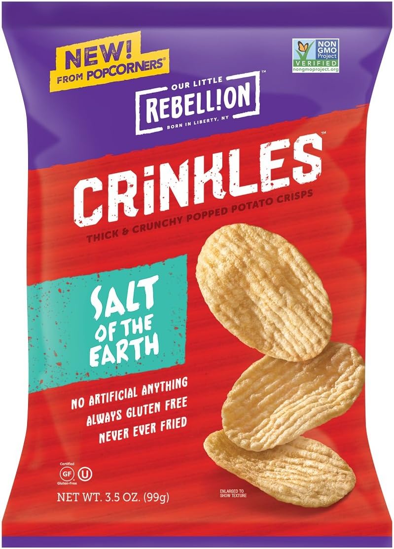 CRINKLES Salt of the Earth, Popped Potato Chips (3.5oz/12 Pack)