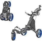 Caddytek CaddyLite ONE-Swivel V8 Golf Push Cart - Lightweight 3 Wheel Foldable Cart with One-Click Folding, 360° Swivel Front Wheel, Adjustable Handle, Cooler Basket, Umbrella & Drink Holder