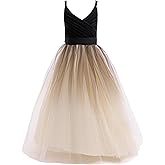 Glamulice Flower Girls Spaghetti Strap Tulle Dress Long A Line Wedding Pageant Dresses Princess Birthday Party Ball Gown