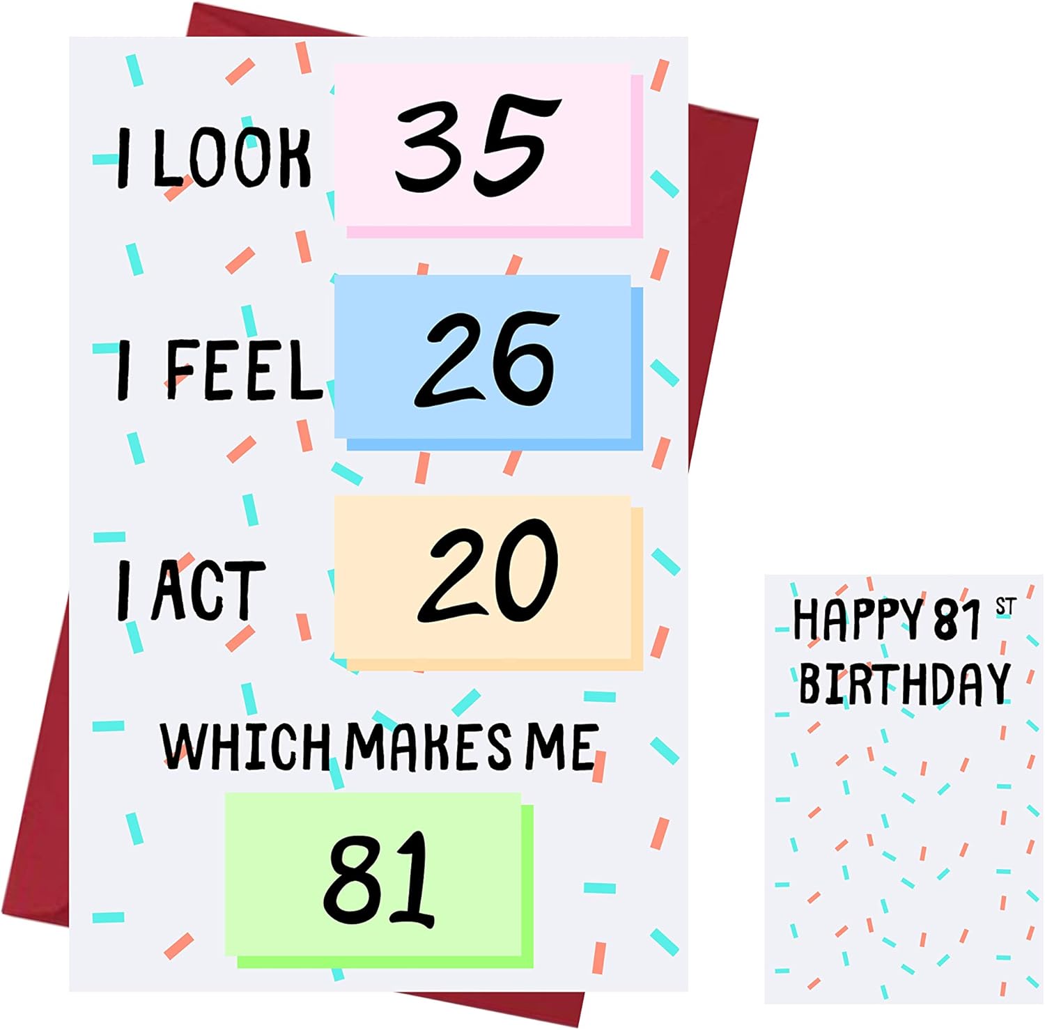 Funny 81st Birthday Cards For Women Or Men For Friends