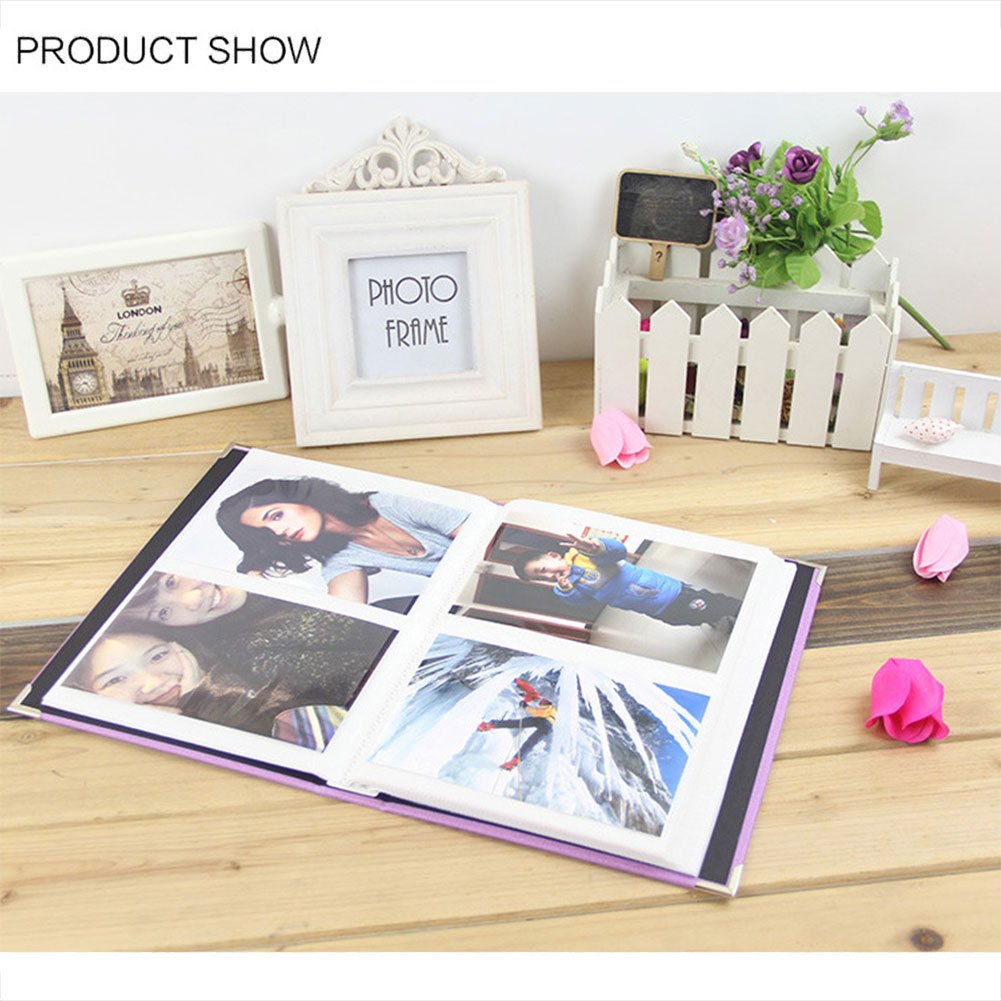 Inserted Page Photo Album- Owmoon Picture Holders Which Have 120 Pockets for up to 4x6” Photos, Instax Picture, Name-card , Memo Ticket Holder .Collecting Book With a Message Box ,For youth