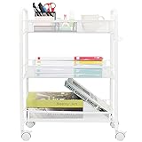 OVICAR Mesh Wire 3 Tier Rolling Cart, Kitchen