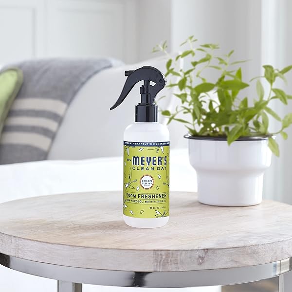 MRS. MEYER’S CLEAN DAY LEMON VERBENA AIR FRESHENER SPRAY FOR BATHROOMS, AROMATHERAPEUTIC HOMEKEEPING WITH ESSENTIAL OILS, NON-AEROSOL, GARDEN-INSPIRED SCENT, 8 FL OZ (PACK OF 1)