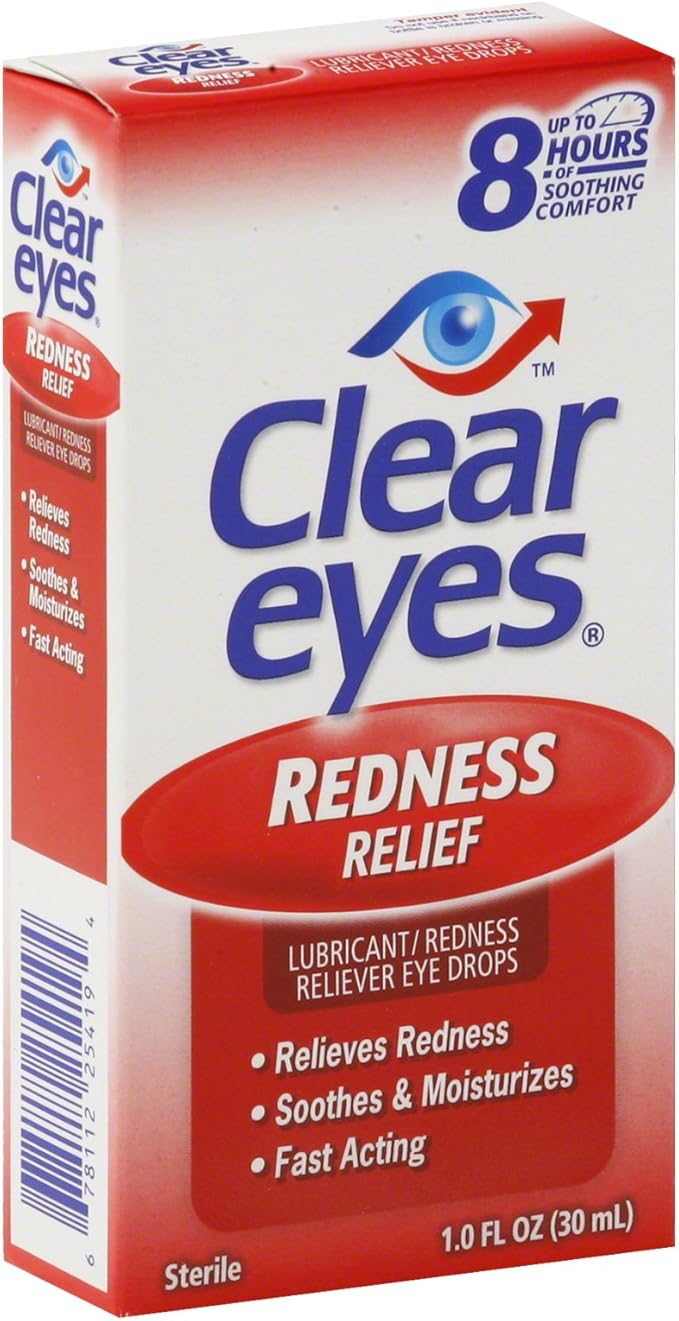 Clear Eyes Redness Relief Drops 1 oz (Pack of 4) Health