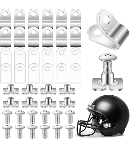 PEUTIER Kit Réparation Casque Football 6 Pièces - Vis Masque Casque Acier Inoxydable Pour Football, Hockey, Softball