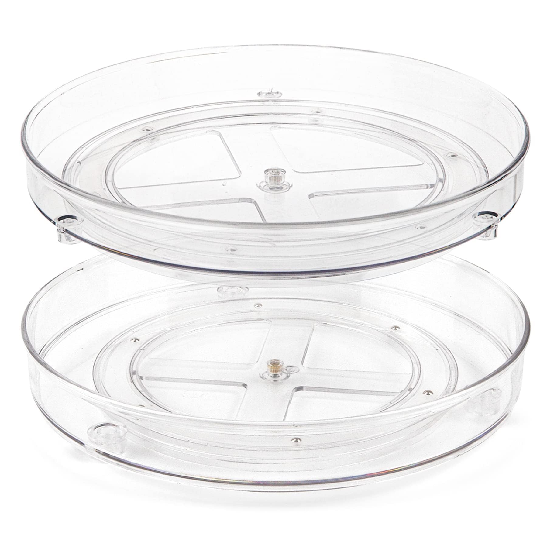 Spesh 2 Pcs Lazy Susan Turntable 360° Rotating Cupboard Organizers for Cabinet Fridge Turntable Organisers Rotating Spice Racks for Kitchen(27x4.3cm)