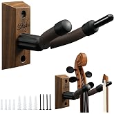 Ohuhu Violin Wall Mount Hanger with Bow Holder, 2 Pack Hardwood | Soft PaddIing Design, Hook Vertical Display Wall Stand, Fits 4/4, 3/4, 1/2, 1/4 Violin, For Home Studio