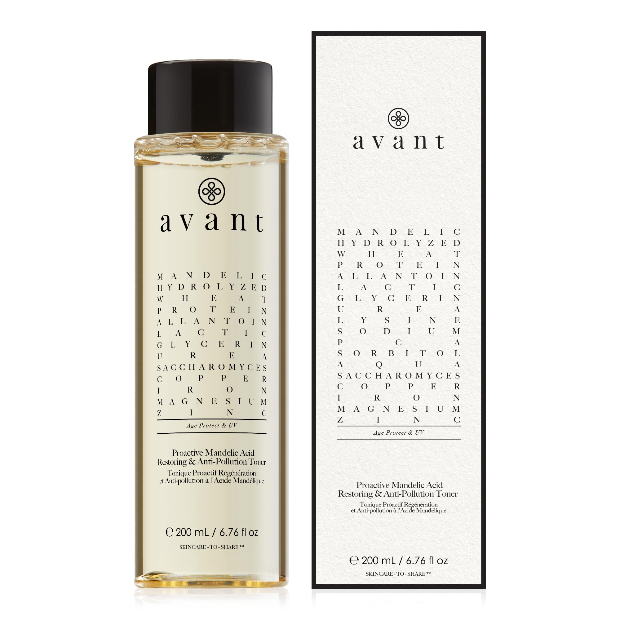 Avant Toner for Face | Mandelic Acid Hydrating & Exfoliating Face Toner for All Skin Types, Anti-Ageing Facial Toner to Tighten Pores, Brighten & Improve Skin Texture 200ml