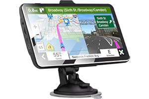 NAVRUF GPS Navigation for Truck Car,Motorhome 2.5D Touchscreen 7inch，2024 US Maps， Truck GPS Commercial Drivers, Semi Trucker GPS Navigation System, Speed Camera Alert, Lane Guidance Assist, POI