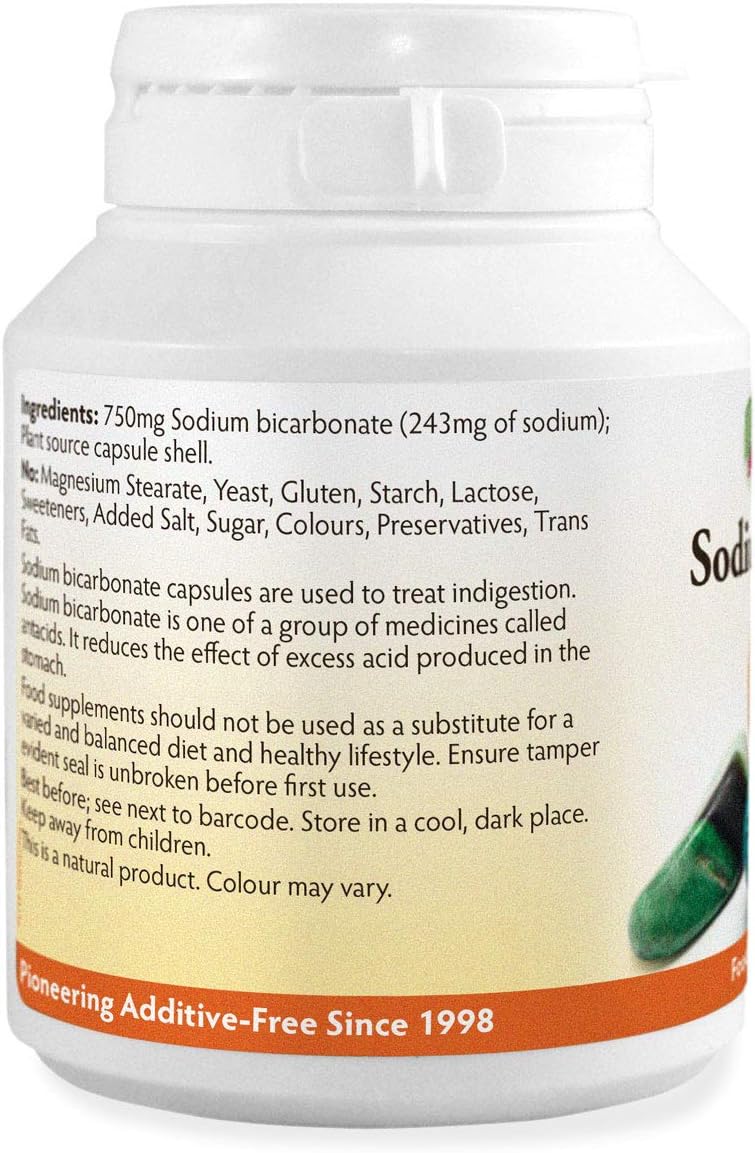 Sodium Bicarbonate 850mg x 90 Capsules (100% Additive Free Supplements), 90 count (Pack of 1) - Image 3