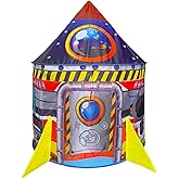 BESTPARTY Rocket Ship Kids Play Tent Indoor Outdoor Pop Up Tent, Kid Playhouse Conveniently Folds into a Carrying Bag, Toys Gifts for Toddlers Kids Boys Girls