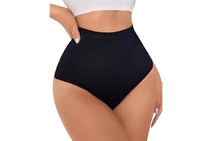 XiTingwear High Waist Thong Womens Ribbing Panties Compression Under Dress Underpants Underwear