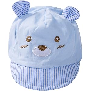 Baby Baseball Cap for Boy Girl Cute Bear Cartoon Sun Hat Snapback Toddler Infant Ball Cap 1M-3T