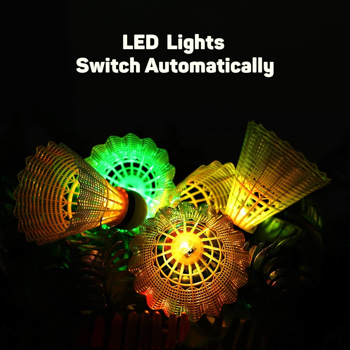 MoKo LED Badminton Shuttlecocks 6 Pack, Sports Nylon Outdoor Shuttlecocks Led Badmitton Set Lighting Badminton Birdies Glow Shuttlecock Glow Lighting Badminton Sets for Yard Game - White : Sports & Outdoors