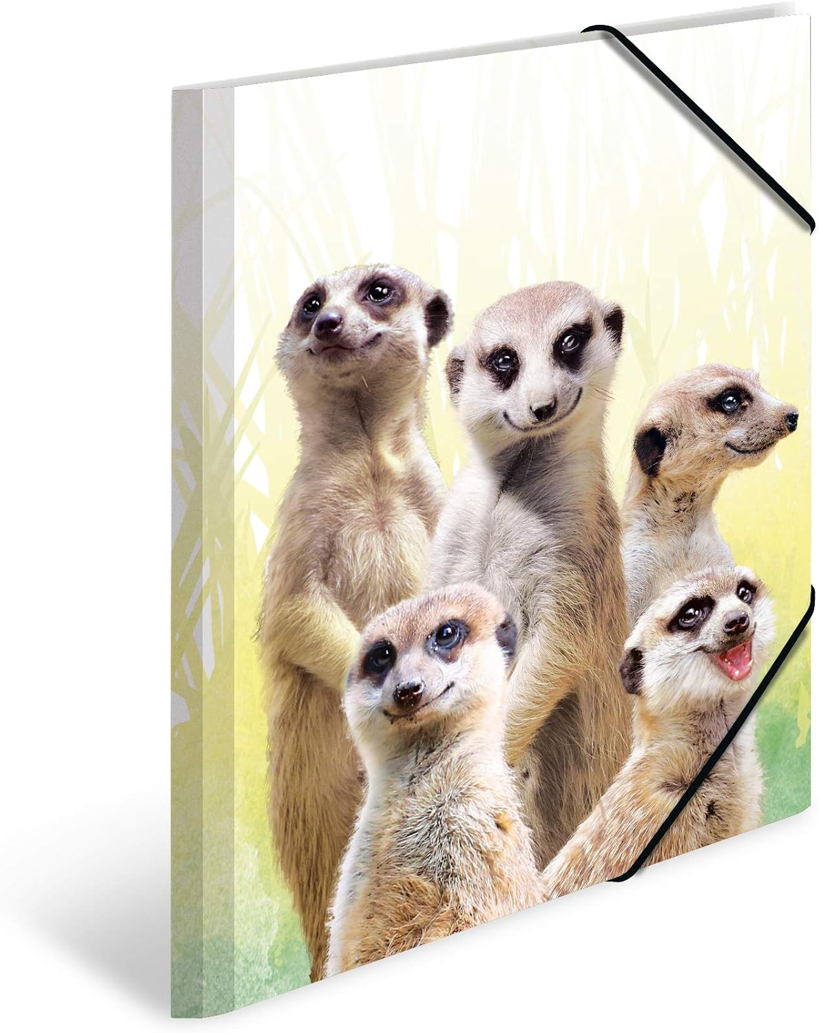 HERMA Portfolio Folder A3 Meerkat, Children's Corner Folder Made of Plastic with Animal Motif, Elastic Band - Image 3