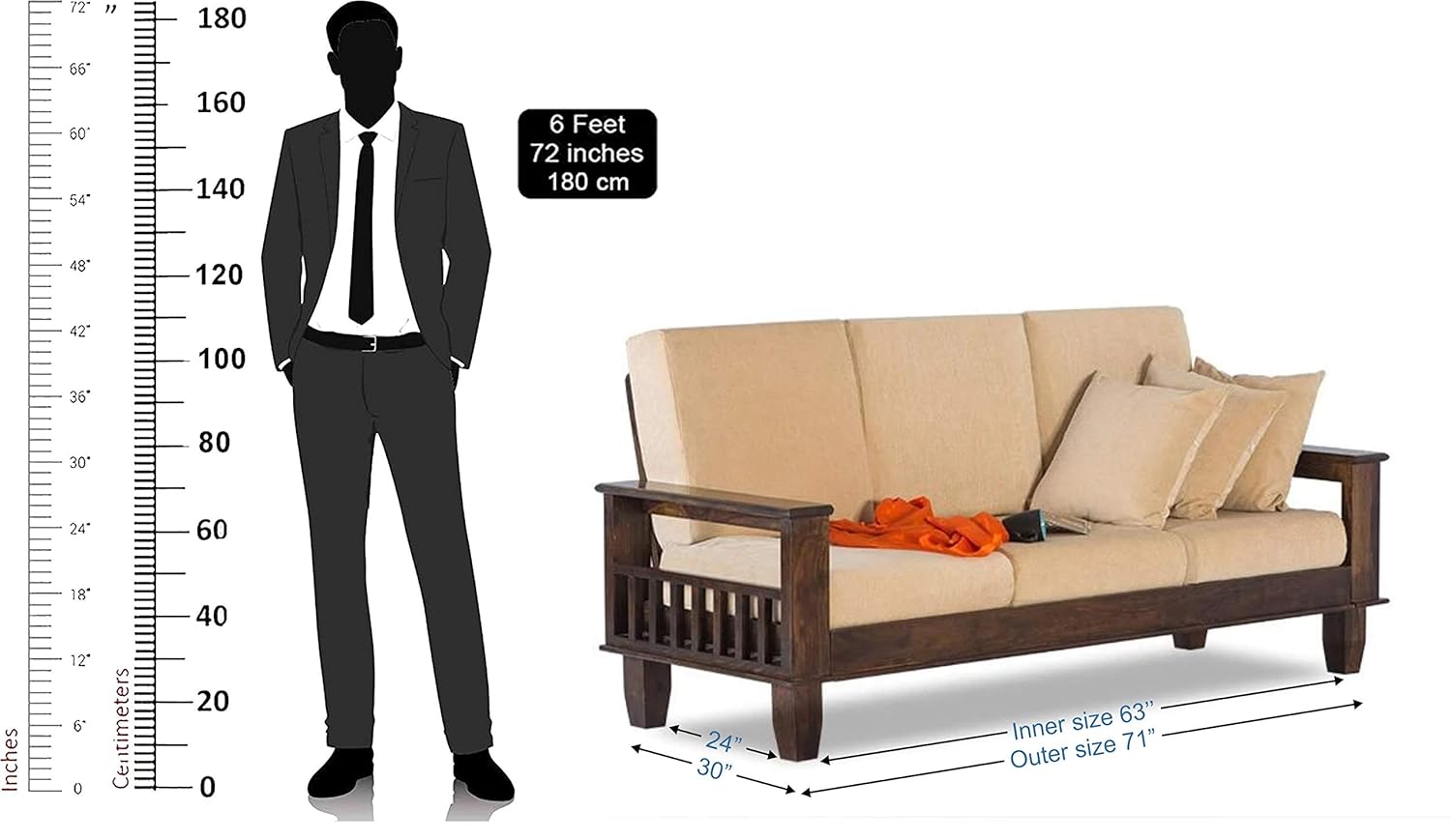 Sheesham Wood Brown 3 Seater Sofa Set For Office And Home Best Price With Best Deal In Your City