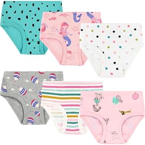 APIFRSUAK Girls' Underwear 100% Cotton Soft Panties Briefs 6 Pack Toddler Girl Underwear Size 2-3t, 4t, 5t, 6,7, 8 and 9