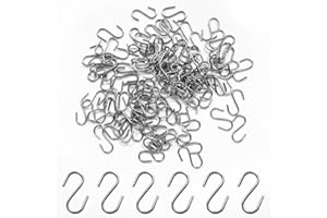 WELANE Mini Hooks, 100 PCS Stainless Steel Small S Hooks Connectors for Hanging Keychain, Tag, Wire, DIY Crafts (1x14mm)
